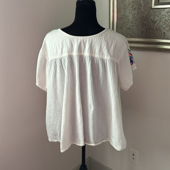 See and Be Seen On the Border embroidered cotton top Sz L - Picture 5 of 8